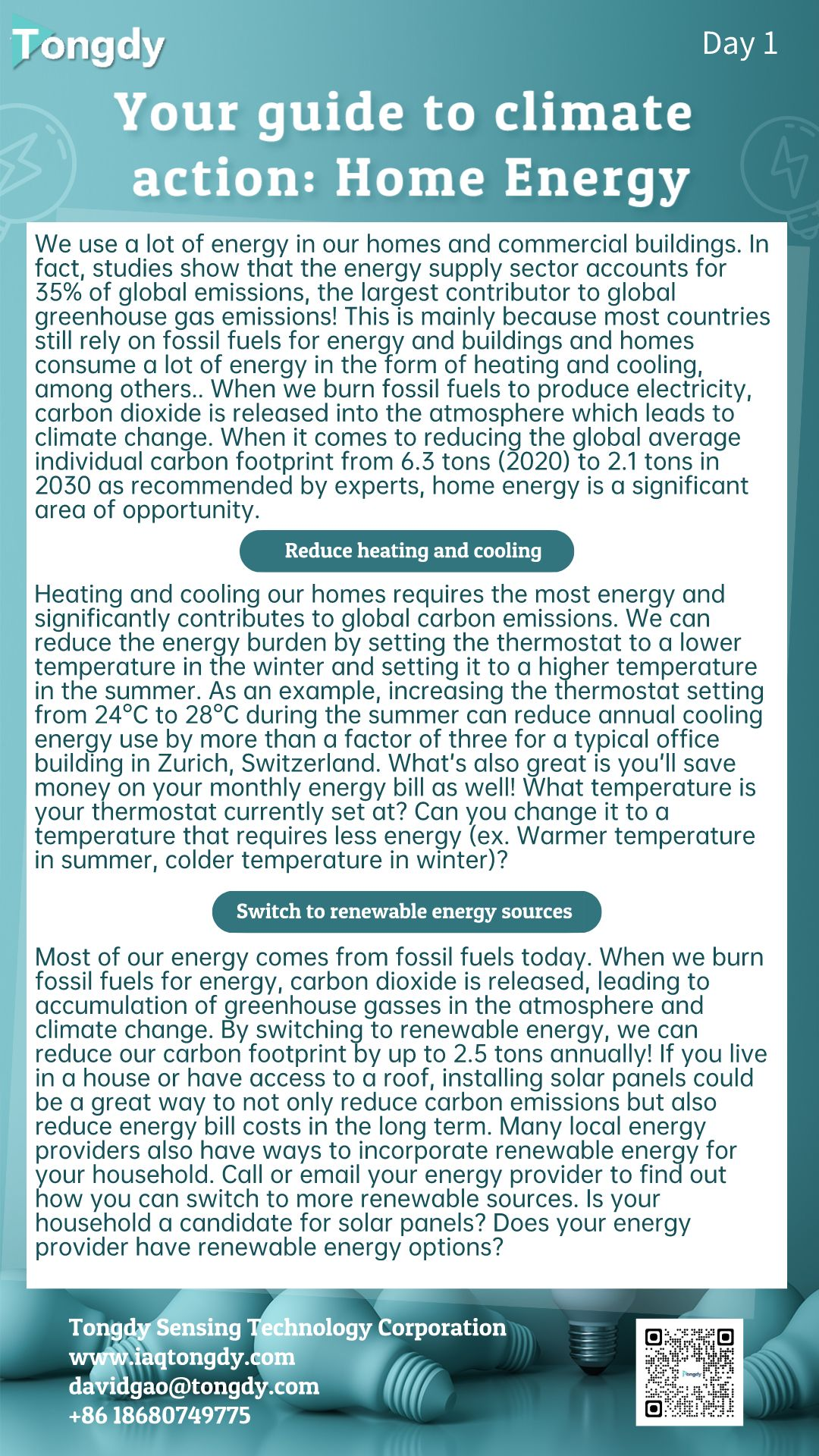 Day 1 Your guide to climate action：Home Energy