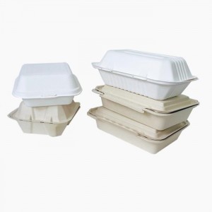 Wholesale Price Paper Food Container Biodegradable Tableware Clamshell For Fast Food