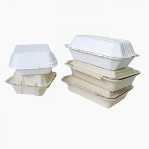 Cheap Price No Leakage Paper Material Biodegradable Tableware Clamshell