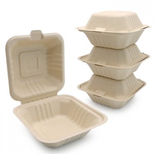 High Quality Top Selling Food Container Biodegradable Tableware Clamshell