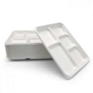 Eco Friendly High Quality Biodegradable Tableware Tray For Fast Food