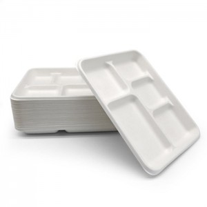 Factory Price Eco-Friendly Paper Pulp Container Non PFAS Tableware Tray