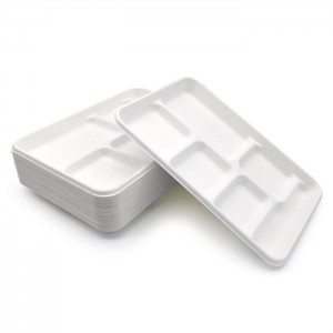 Nontoxic Disposable Non PFAS Tableware Tray For Microwave