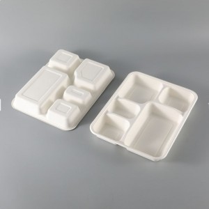 Factory Price Eco-Friendly Paper Pulp Container Non PFAS Tableware Tray