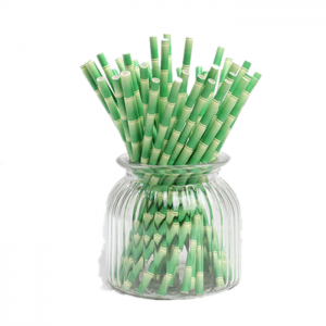 China New Product Party Favors Wholesale Cocktail Eco Friendly Striped Recycled Drinking Wax Paper Straws