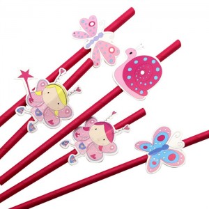China New Product China Cute Thanksgiving Day Paper Drinking Straws with Turkey Pattern Card