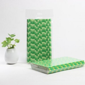 OEM Supply China Eco-Friendly Disposable Color Striped Paper Straw for Party