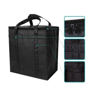 24L Large Lunch Bag Insulated Lunch Box Soft Cooler Cooling Tote for Adult Men Women, Lunch Black Cooler Bag Folding Insulation Picnic Pack Food Thermal Bag Carrier Pouch