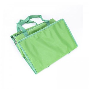 Non Woven Cooler Bag Foldable meal Delivery Bag Picnic Thermal Cooler Bag with Zipper PEVA lining Insulated carrier bag