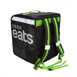 45L разширяема раница за доставка на храна с 4 поставки за чаши, 14-инчова чанта за доставка на пица с опорни дъски, изолирана чанта за доставка със светлоотразителна лента за доставка с велосипед, Uber Eats