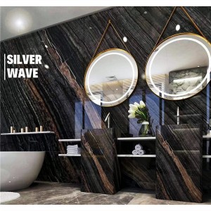 Silver Wave Altes Holz Waldschwarz Kenia Schwarzer Marmor Holzschwarze Plattenfliese für den Außenbereich