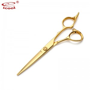 China Icool Scissors Rose Gold Barber Scissors Set Hair Dressing Scissors