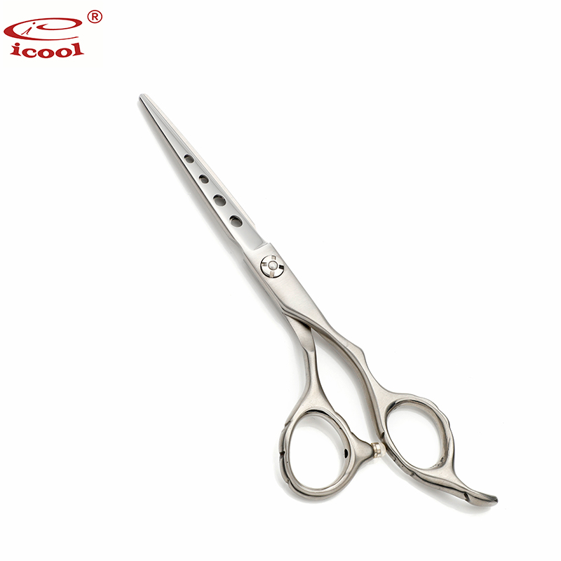 Buy Best Curved Blending Scissors Factories Quotes - Professional Hair Cutting Scissors Barber Scissors With Blade Holes – Icool