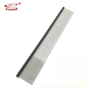 Metal Dog Grooming Comb With Long Rounded and Smooth Stainless Steel Teeth