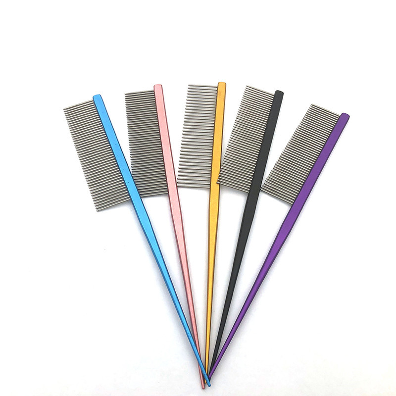 Professional Pet Dogs Tail Comb Grooming Comb Metal Featured Image