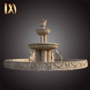 high-quality yellow marble stone large garden water fountain for sale