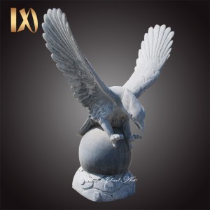Decorative outdoor marble carving flying eagle statue for sale