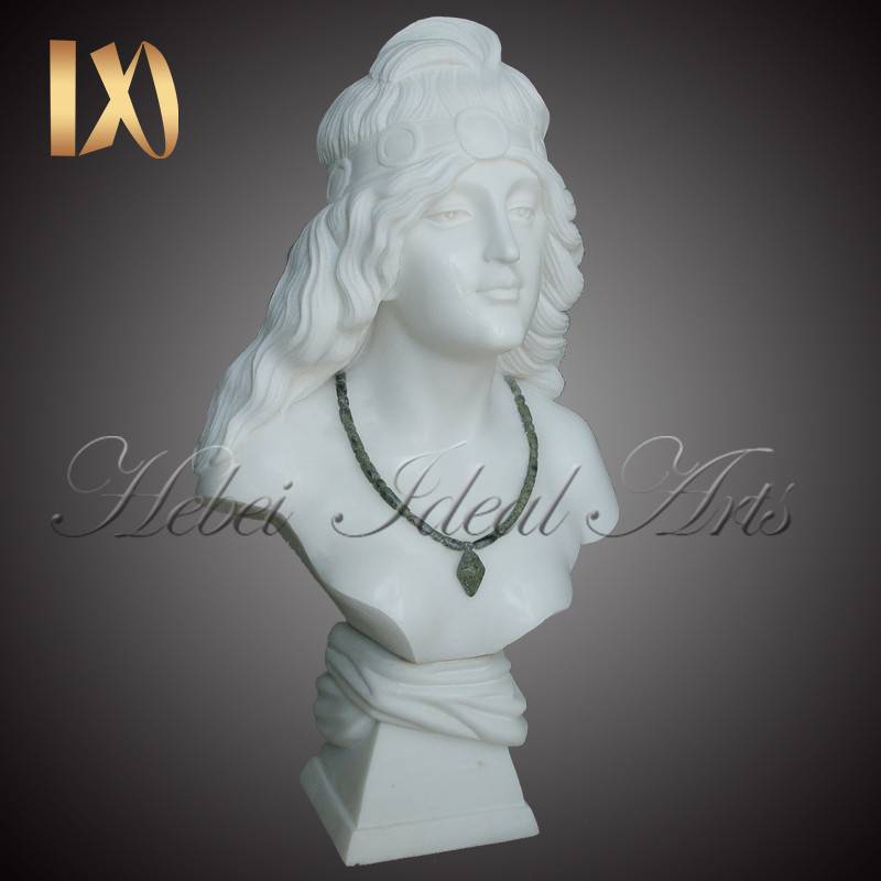 hand carved pretty white marble bust for Sale Featured Image