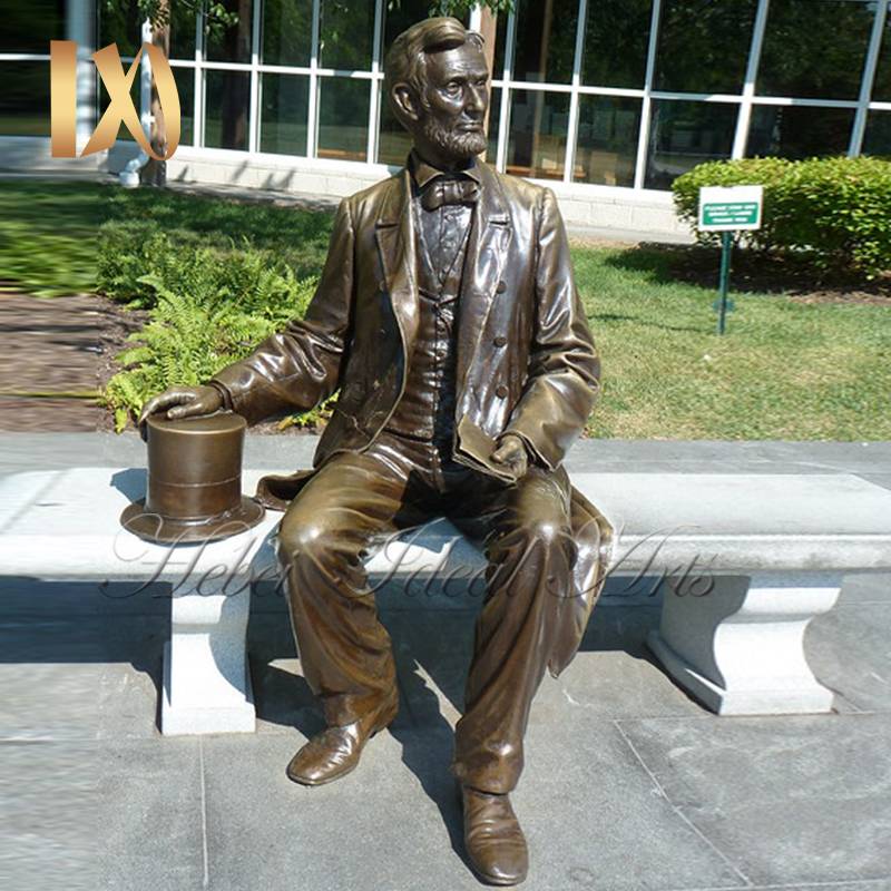 Life Size Famous Antique Bronze Abraham Lincoln Statue for Outdoor Decor Manufacturer