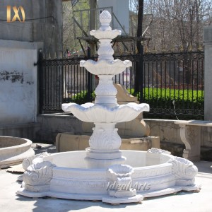 Ideal Arts Natural big white marble Water fountain Sale White Marble 3 Tier Garden Water Fountains