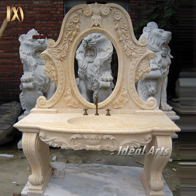 Ideal Arts antique table top stone wash basin sink luxury designs natural solid stone free standing basin for sale