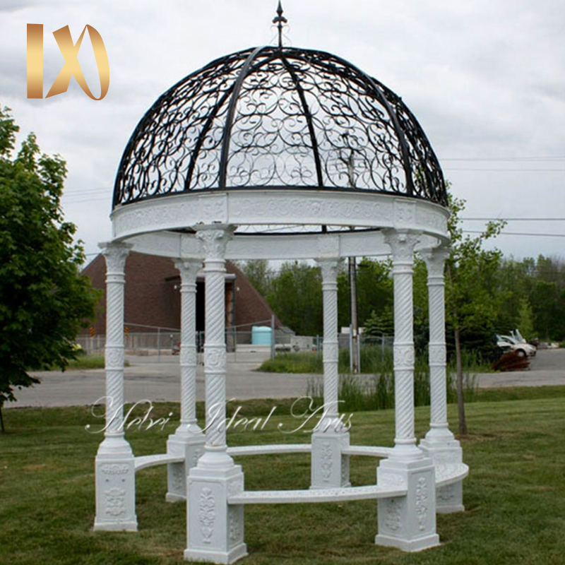 Life Size Cast Iron Gazebo Wedding Gazebo with Wrought Iron Dome Design for Sale
