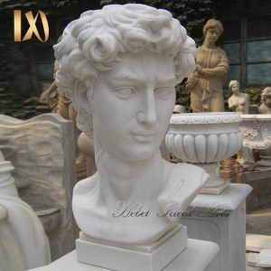 Famous Roman Greek Marble Bust of David Bust Sculpture White Stone Marble Bust