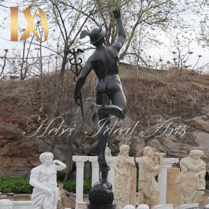 Life Size Sculpture Classic Figure Statue Bronze Flying Mercury Caduceus sculpture Statue For Sale