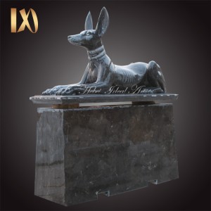 Classical Design Life size guardian Anubis dog marble statue ancient egyptian god dog sculpture