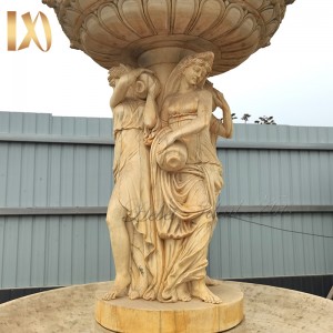 Ideal Arts hot sale finished female woman water fountain natural stone water fountain for garden for sell