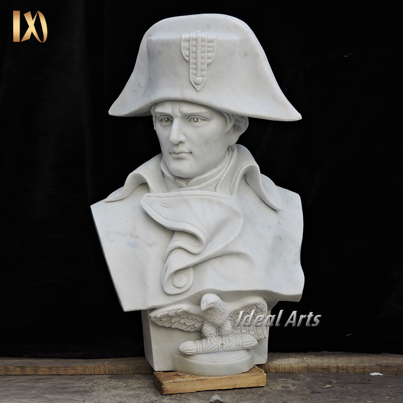 Ideal Arts Factory wholesale natural stone head bust white marble carved marble man bust napoleon sculpture