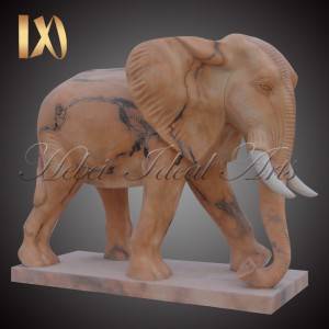 Large size Hand Carved Marble Elephant Stone Sculpture
