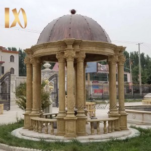 Ideal Arts beautiful simple White Marble Dome Gazebo garden furniture outdoor stone gazebo for sell