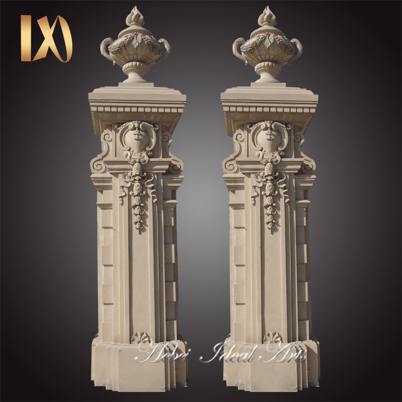 Beautiful Marble Roman Stone House Entrance Main Gate Square Pillar Designs