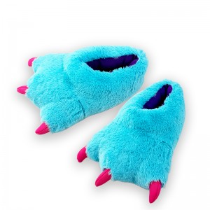 รองเท้าแตะอุ้งเท้าสัตว์สีน้ำเงินสำหรับเด็กผู้หญิงรองเท้าแตะกรงเล็บสัตว์ประหลาดน่ารัก