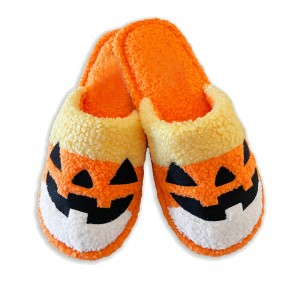 ເຂົ້າໜົມສາລີຄຸນນະພາບສູງ Jack O Lantern Halloween Slippers