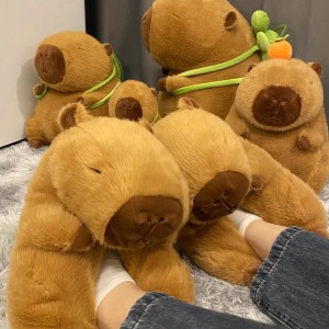 Usa ka Gidak-on US 5-10 Bag-ong Nindot nga Capybara Slippers Bedroom Warm Winter Sapatos Para sa mga Batang Babaye