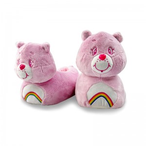 Carebear Bear Plush Slippers Room Shoes Pink Rainbow Bag-ong Disenyo nga Girl Child Shoes