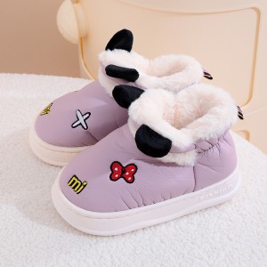 Cartoon Home Children's Cotton Slippers PU Outdoor Metsi Shoes Casual Kids Shoes