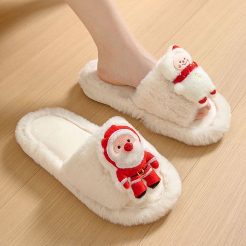 Christmas Open-toe Cotton Shoes 1