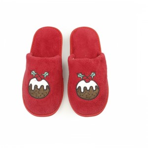 Лидер продаж, праздничные женские рождественские тапочки-мулы, красные домашние теплые тапочки