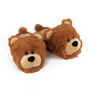 Soft Teddy Bear Slippers Indoor House Shoes Plush Ladies Fur Slippers Wholesale Fuzzy Bear Slippers