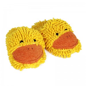 Factory Price Fuzzy Duck Message Plush Slippers Bedroom Shoe Slide for Children Kids