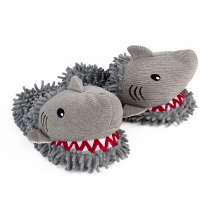 Lage MOQ Fuzzy Shark-pantoffels Pluche huisslippers voor volwassenen voor koppels