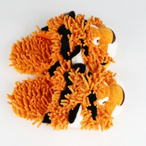 Fuzzy Tiger Plush тапочкалар Unisex Animal Дизайн Чоңдор үчүн тапочкалар