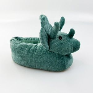 Groene dinosaurus pluche pantoffels Zacht pluche speelgoed pantoffels voor kinderen en volwassenen