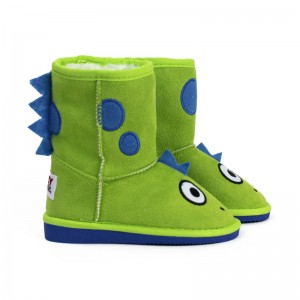 Wholesale Cute Kids Toasty Toez Dinosaur Slippers Green Dino Boot Slippers