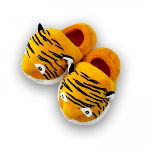Novu Tiger Head-Baby Plush Shoes cù Suola Anti Slip