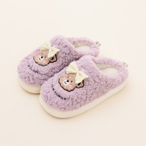 Teddy Bear ເກີບແຕະເຮືອນງາມໆສຳລັບຜູ້ຍິງ/ຜູ້ຊາຍ/ເດັກນ້ອຍທີ່ອົບອຸ່ນ Cozy Plush Slippers Funny Slippers Soft Fluffy Fuzzy Slippers