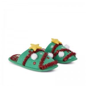Özel Çocuklar Çirkin Noel Merry Christmas Terlik Kış Kapalı Ayakkabı